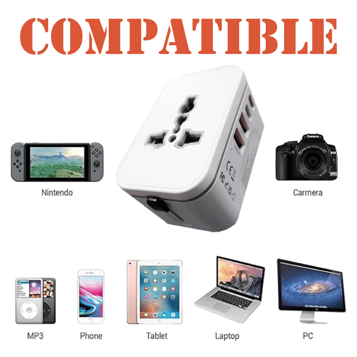 World Travel Adaptor With PD20W Quick Charge Corporate Gifts Singapore