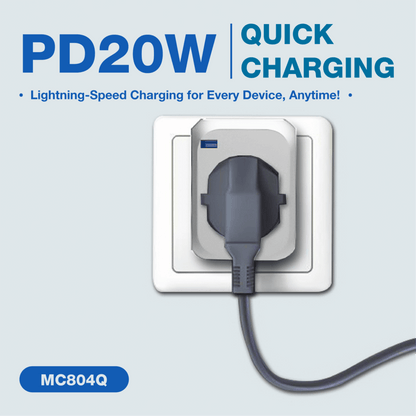 World Travel Adaptor With 2 USB-A + 1 USB-C PD20W Quick Charge Corporate Gifts Singapore
