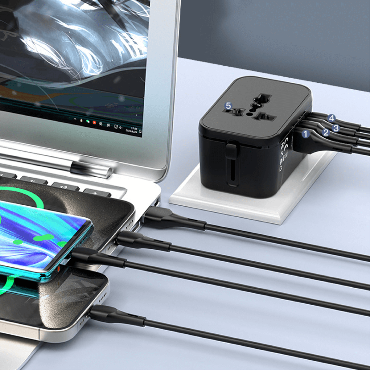 World Travel Adaptor With 3.4A Fast Charge Corporate Gifts Singapore