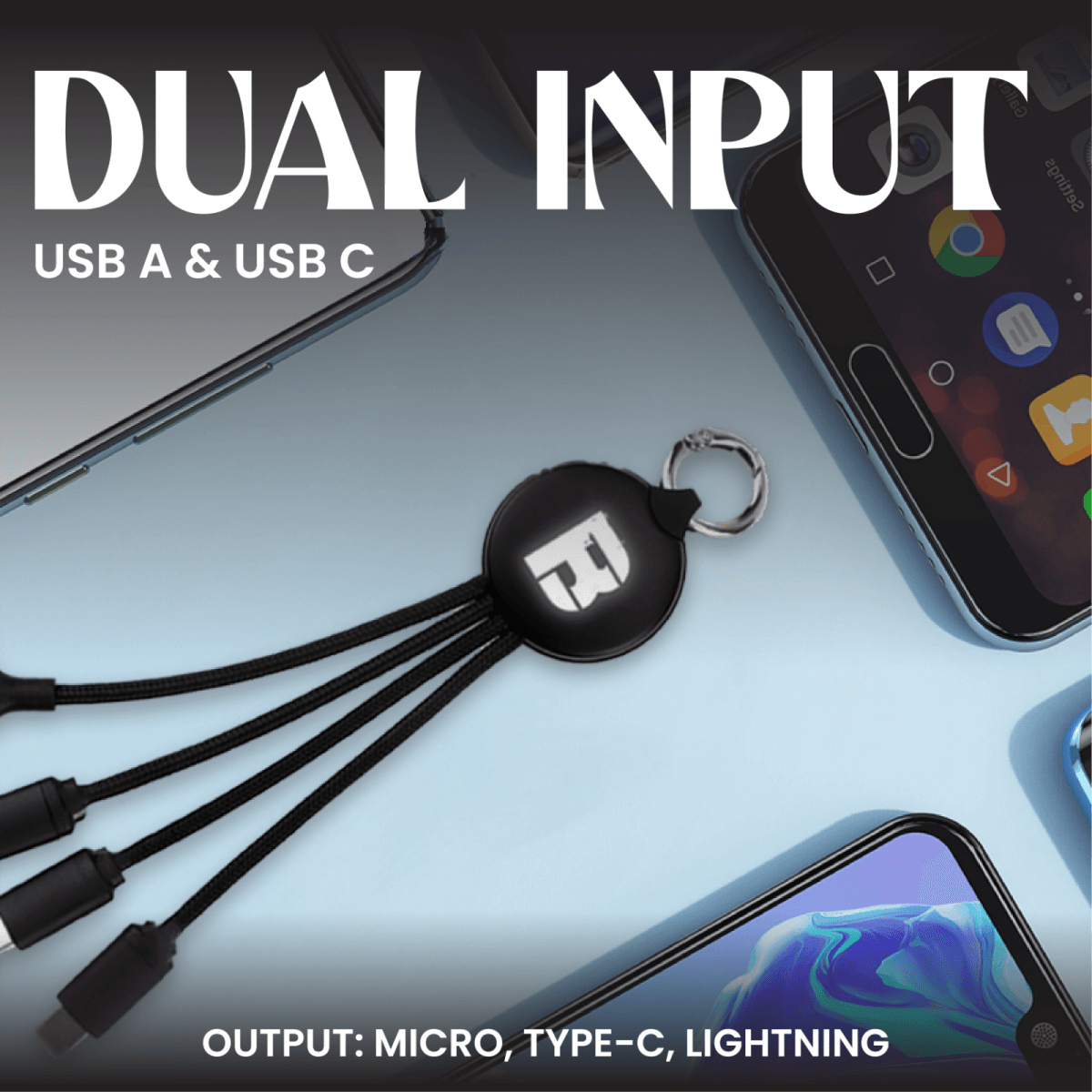 3 in 2 Fast Charging Cable (Round) Corporate Gifts Singapore