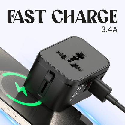 World Travel Adaptor With 3.4A Fast Charge Corporate Gifts Singapore