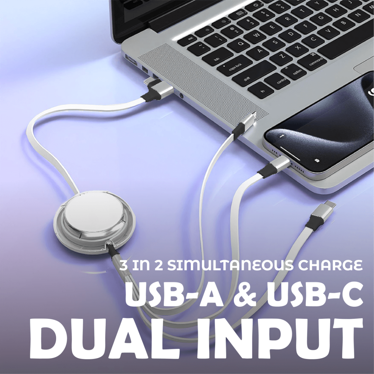 3 IN 2 Quick Charge Cable With Data Transfer Corporate Gifts Singapore