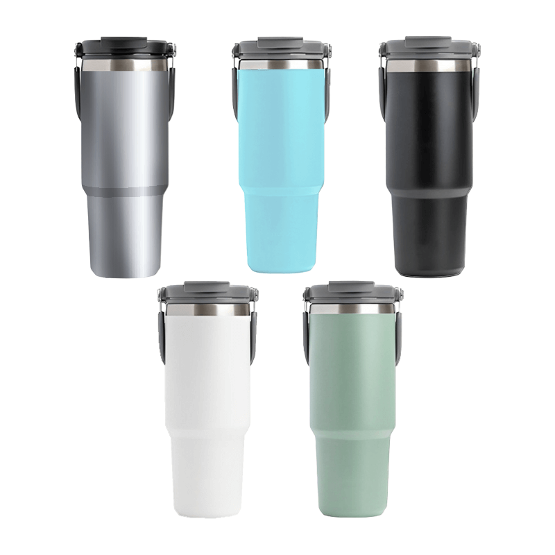 Frosty 890ml Vacuum Flask in various colors, including silver, blue, black, white, and green.