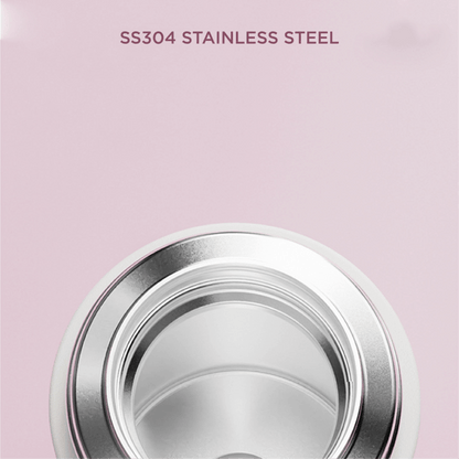 Fancy 500ml Vacum Flask With Cup & Handle top view, showcasing SS304 stainless steel material.