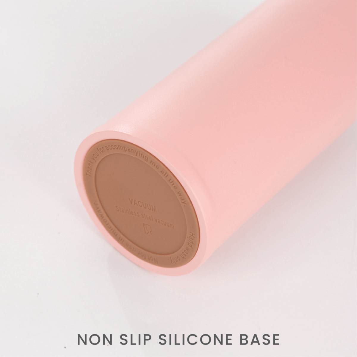 Mobi 350ml Vacuum Flask pink non-slip silicone base for grip and stability