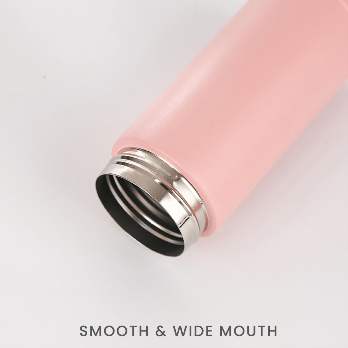 Mobi 350ml Vacuum Flask with a smooth and wide mouth design for easy filling and pouring.