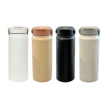 Minum 800ml Stainless Steel Vacuum Bottle in four colors: white, beige, black, and light gray.