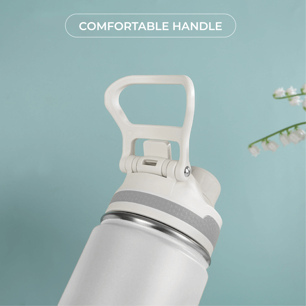 Kila 750ml Stainless Steel Vacuum Bottle showcasing comfortable handle design.