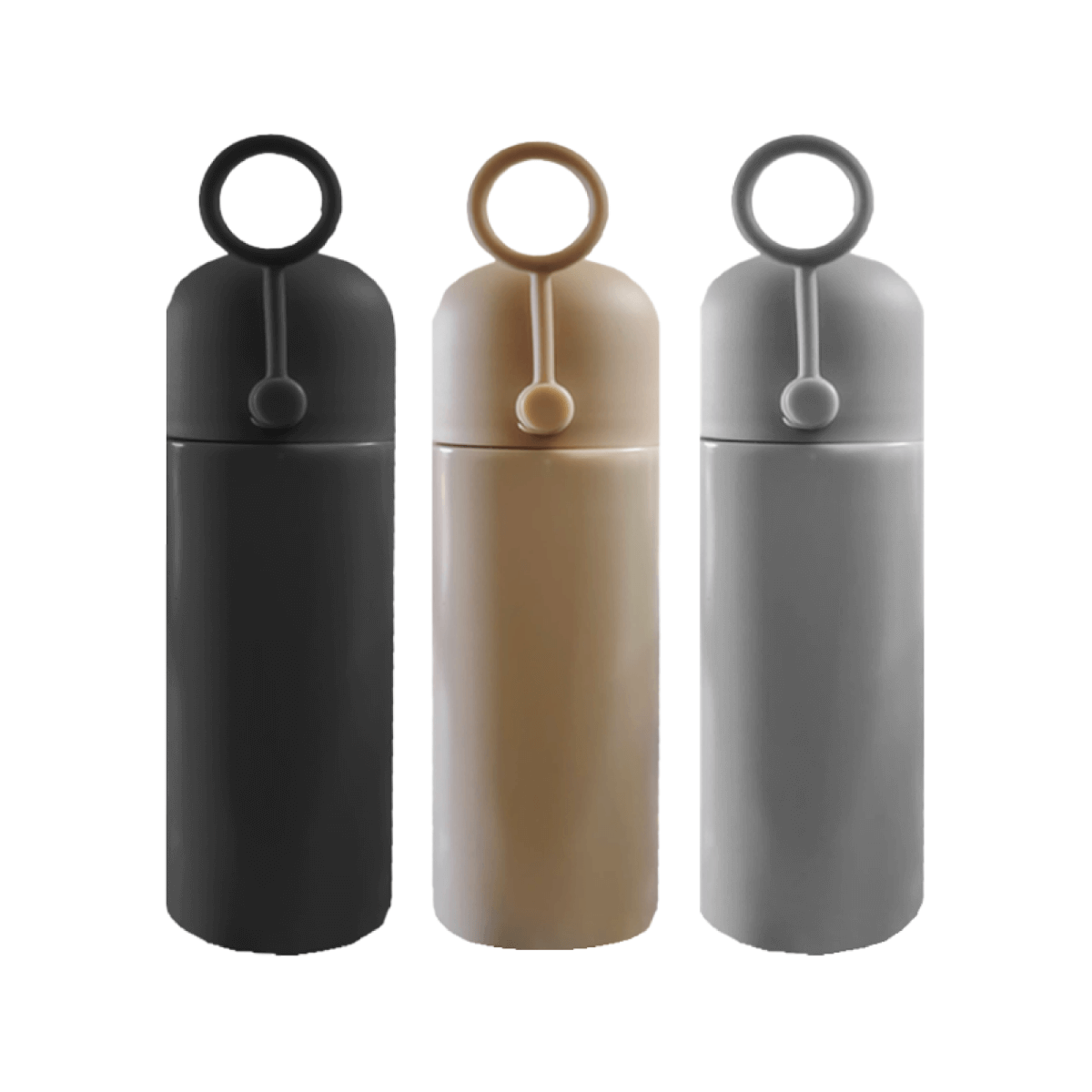 Minor 300ml Stainless Steel Vacuum Flask in black, beige, and gray colors for corporate gift.
