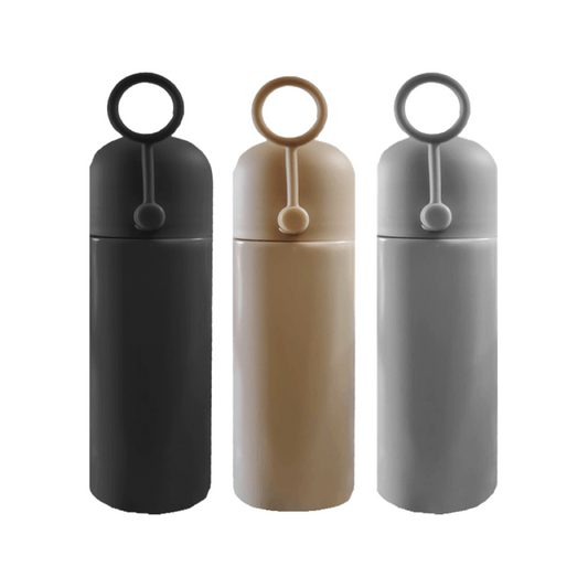 Minor 300ml Stainless Steel Vacuum Flask in black, beige, and gray colors for corporate gift.