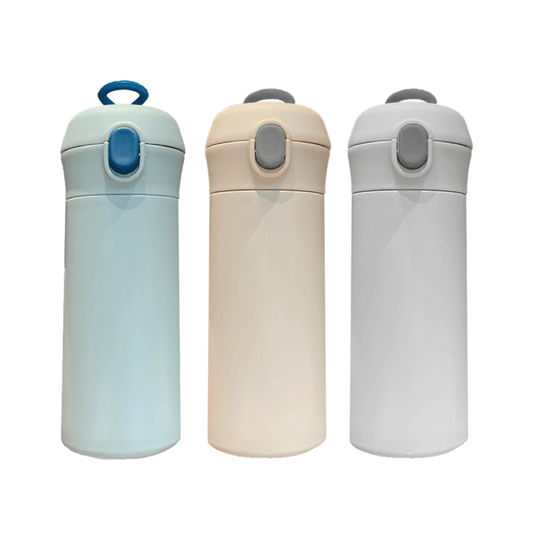 Charmy 500ml Stainless Steel Vacuum Flask with Handle in three colors, ideal for drinks, perfect corporate gift.