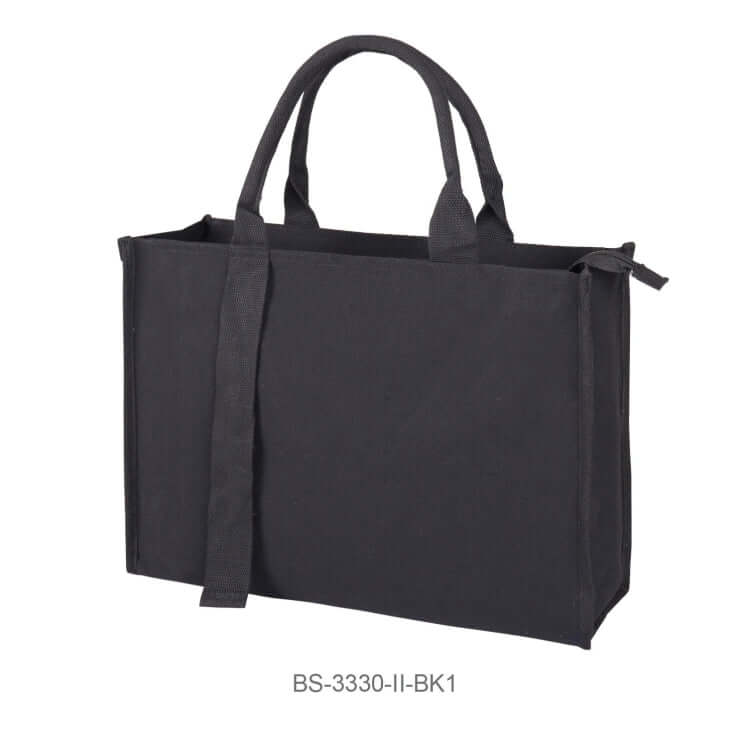 Canvas Tote Bag with Inner Compartment in black color, durable and lightweight for everyday use.