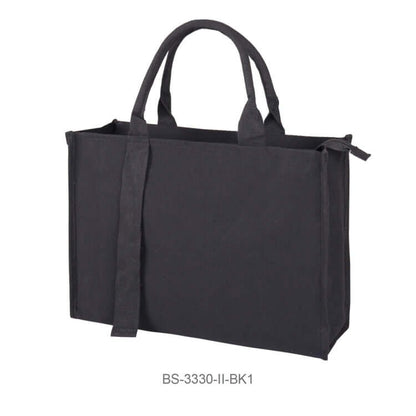 Canvas Tote Bag with Inner Compartment in black color, durable and lightweight for everyday use.