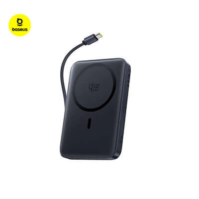 Baseus PicoGo AM61 Qi2.2 Magnetic Power Bank 10000mAh 45W with USB-C cable attached