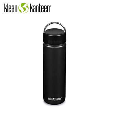 Klean Kanteen Wide 27oz Bottle (with Wide Loop Cap) V2 in sleek black design, ideal for hydration on the go.