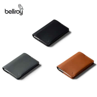 Bellroy Notebook Cover + Notebook in black, grey, and brown, ideal for corporate gifts and everyday use.
