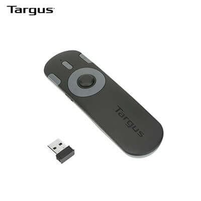 Targus P32 Dual Mode Presenter with Laser Pointer and USB dongle for seamless presentations.