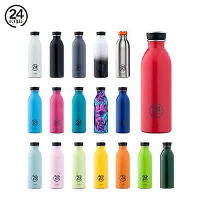 Variety of 24 Bottles Urban 500ML Water Bottles in different colors for stylish hydration.