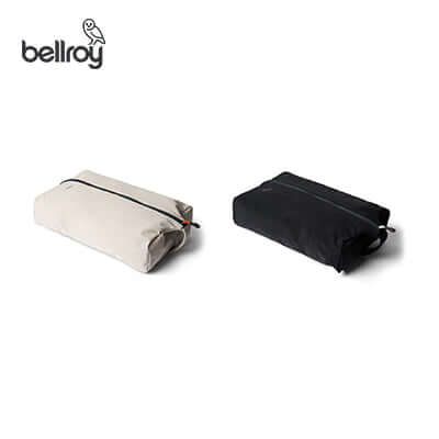 Bellroy Lite Packing Caddy 10L in beige and black, ideal for organizing travel belongings, perfect corporate gift.