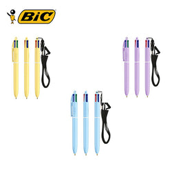 BIC 4 Colours Pastel + Lanyard Ballpen