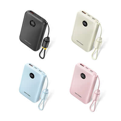 Vention Mini 10000mAh Power Bank 22.5W available in four colors for corporate gift options.