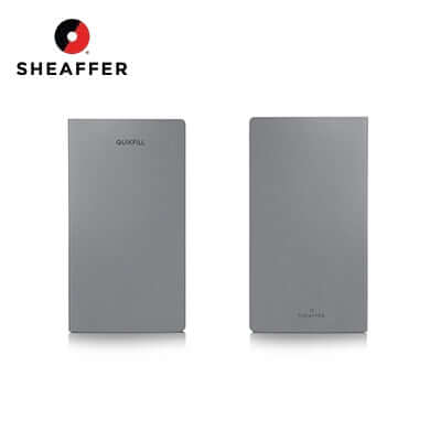 Sheaffer Quikfill 90 GSM Plain Notebook in gray, showcasing its customizable design for versatile writing.