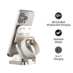 Momax Q2.Mag 3-in-1 Foldable Qi2 15W Magnetic Wireless Charging Stand Corporate Gifts Singapore