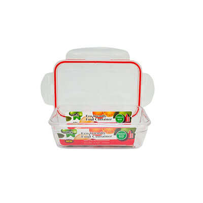 BPA Free Plastic Food Container with safety lock, perfect for storing food items securely.