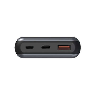 Verbatim 20000mAh 22.5W PD & QC 3.0 Power Pack showing output and input ports.