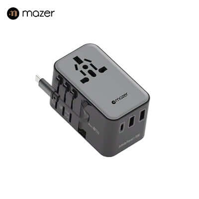Mazer Infinite PD70W Gan Universal Travel Charger With Built-in USB C Cable Corporate Gifts Singapore