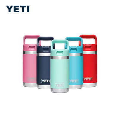 Yeti Rambler® Jr. 12 oz Kids Bottle With Color Matched Straw Cap in various colors for adventures.