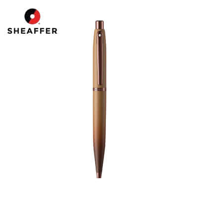 Sheaffer® Coffee Edition Matt Brown Ballpoint Pen with Regal Brown PVD Trims on a white background.