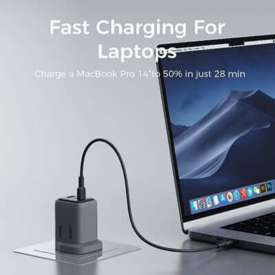 AUKEY PA-C5 Comet Mix 3 100W PD 3-Port GaN Wall Charger Corporate Gifts Singapore