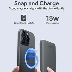 Aukey PB-MS03 MagFusion Slim 5000mAh Magnetic Wireless Power Bank Corporate Gifts Singapore