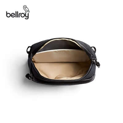 Inside view of the Bellroy Venture Pouch, showcasing its spacious interior for daily essentials.