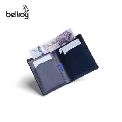 Bellroy Note Sleeve Wallet (RFID Protected) with cash and cards in a sleek design, ideal for a corporate gift.