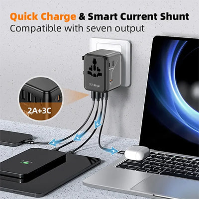 77digi 45W 3 Type-C + 2 USB A Travel Adapter WWA45