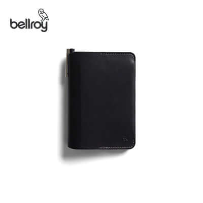 Bellroy Notebook Cover + Notebook in sleek black design, ideal for travel and daily use, perfect corporate gift.