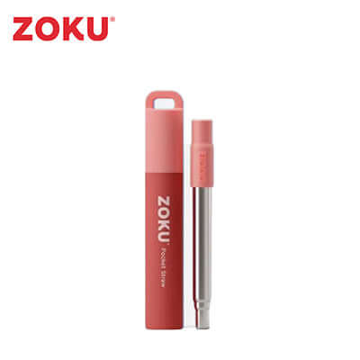 Zoku Two Tone Pocket Straw in a stylish carrying case, an eco-friendly corporate gift option for reusable straws.