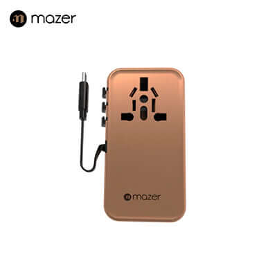 Mazer PD100W GaN Universal Travel Charger With Built-in USB C Cable Corporate Gifts Singapore