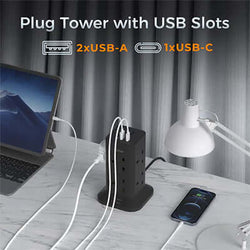 TESSAN Tower 8 Sockets Outlet Plug with 2 USB-A & 1 USB-C Ports Corporate Gifts Singapore