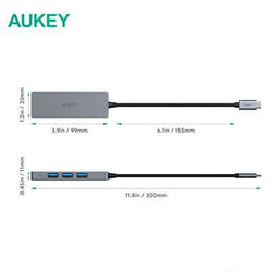 Aukey CB-C62 USB C to 4 Port USB 3.1 Aluminium Hub Corporate Gifts Singapore