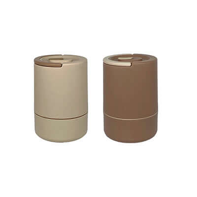 3 Layers Stainless Steel Lunch Box set in beige and brown, ideal for meal prep, portable and stylish.