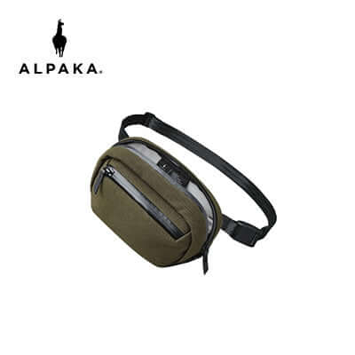 Alpaka Go Sling Nano 600D in olive green, compact design, ideal for daily adventures and corporate gifts.