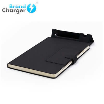 BrandCharger Noty Deluxe Eco Notebook in sleek black design with RPET material, ideal corporate gift.
