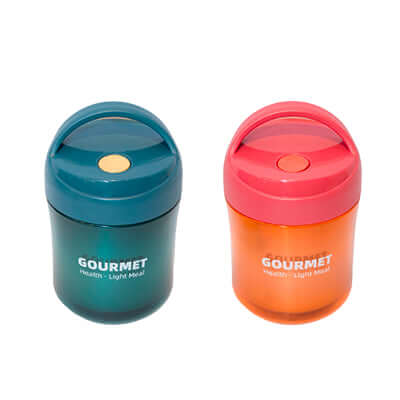 500ml Food Jar in vibrant Green and Pink colors, perfect for meals on the go and ideal as a Corporate Gift.