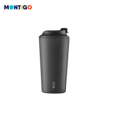Montigo Sense Coffee Cup Large in sleek black design, perfect for coffee lovers and corporate gifts.