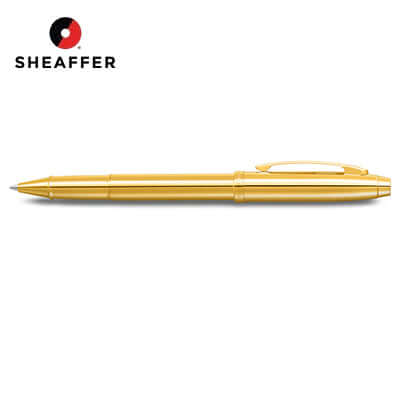 Sheaffer® 100 Glossy PVD Gold Rollerball Pen With PVD Gold Trim - Corporate Gift Singapore