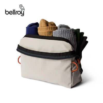 Bellroy Lite Packing Pouch 2L with organized socks, ideal for travel and as a corporate gift.