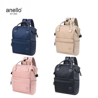 Anello New Orchard Kuchigane Backpack Slim in navy, beige, pink, and black colors, ideal corporate gift.